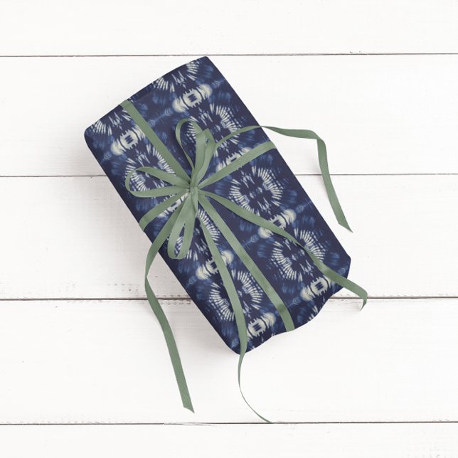 Presente Folha de Palma em Folhas de Papel Azul Delft (Criador carregado)