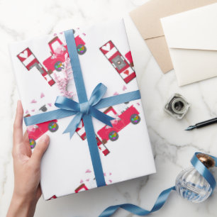 Presente Folha de papel de enrolamento do dia de os namorad