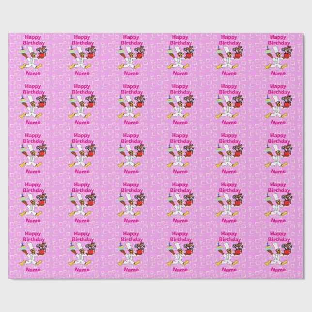 Presente Folha plana de papel para moldagem de aniversário  (Aberto)