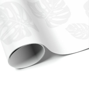 Presente Folha tropical de Papel Branco clássico