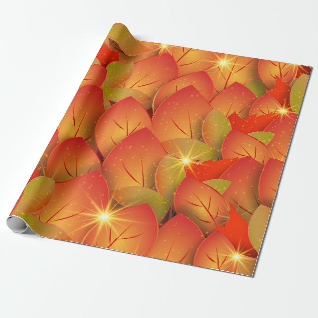 Presente folhas de outono papel de embalagem (Desenrolado)