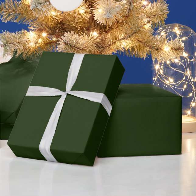 Presente Folhas de papel de enrolamento verde-escuro minima (Feriados)