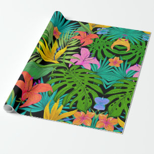 Presente Folhas Tropicais Exóticas, Papel De Embalagem De F