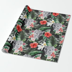 Presente Folhas tropicais papel de revestimento floral de l
