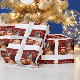 Presente Foto Nome do Cão Vermelho Natal Adorável Papel de