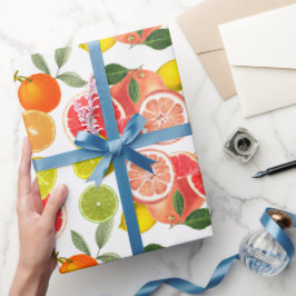 Presente Fruta de Citros e Folhas de Papel de Moldagem