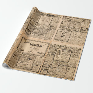 Presente Fundo de papel usado. Página de jornal antiga com