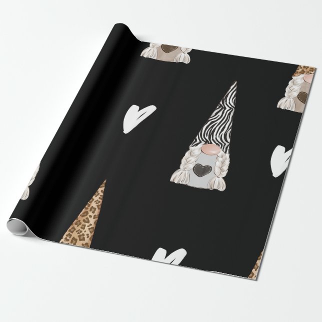 Presente Gnomos em Papel de Embalagem Preto (Desenrolado)