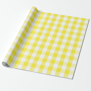Presente Grande papel de envolvimento amarelo e branco do