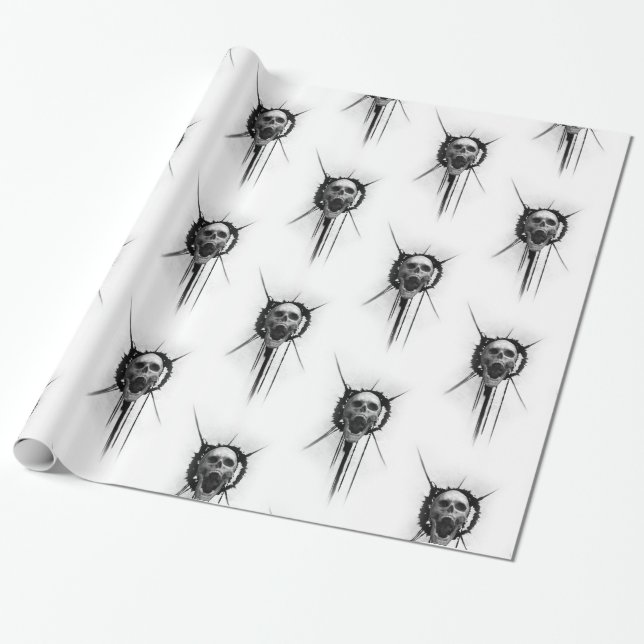 Presente Gritando papel de moldagem do crânio (Desenrolado)