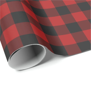 Presente Guingão vermelho & preto papel de envolvimento