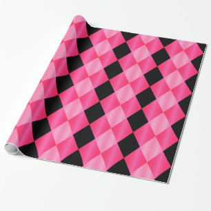 Presente Harlequin dobrado, PAPEL DE ENVOLVIMENTO Pink-Blac