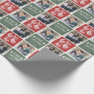 Presente Ho Ho Feliz Papel de Moldagem de Foto de Natal