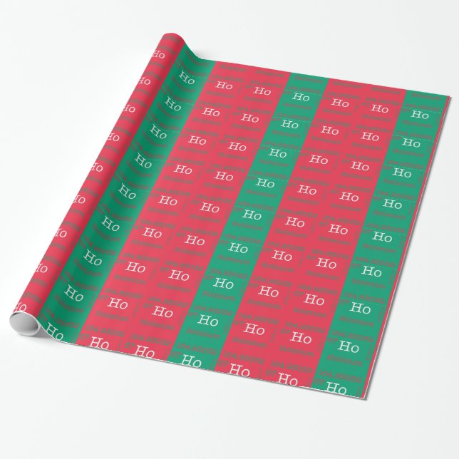 Presente Ho Ho Ho papel de envolvimento do elemento do (Desenrolado)
