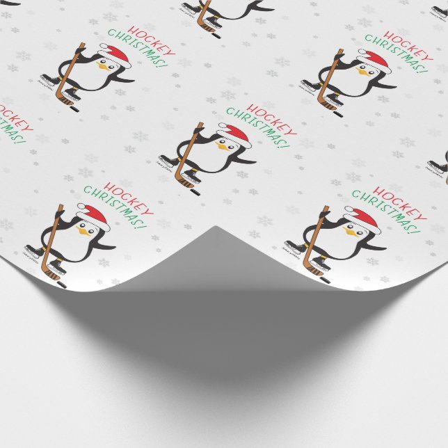 Presente Hockey com papel de moldagem de pinguins de Natal (Ponta)