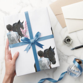 Presente Homem Segurando Papel Leve De Cavalo