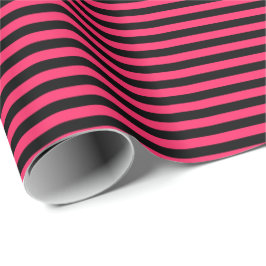 Presente Hot Pink | Papel de enrolamento em tiras pretas