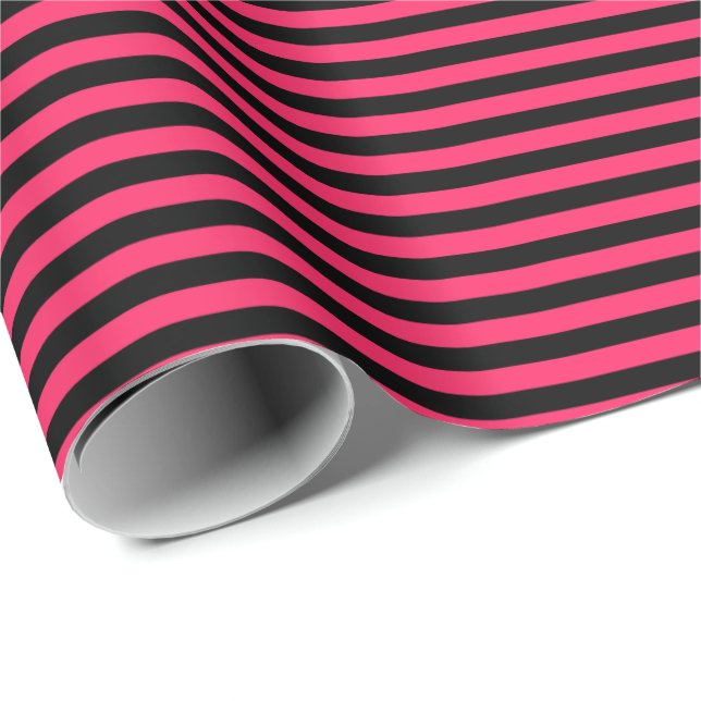 Presente Hot Pink | Papel de enrolamento em tiras pretas (Ponta do rolo)
