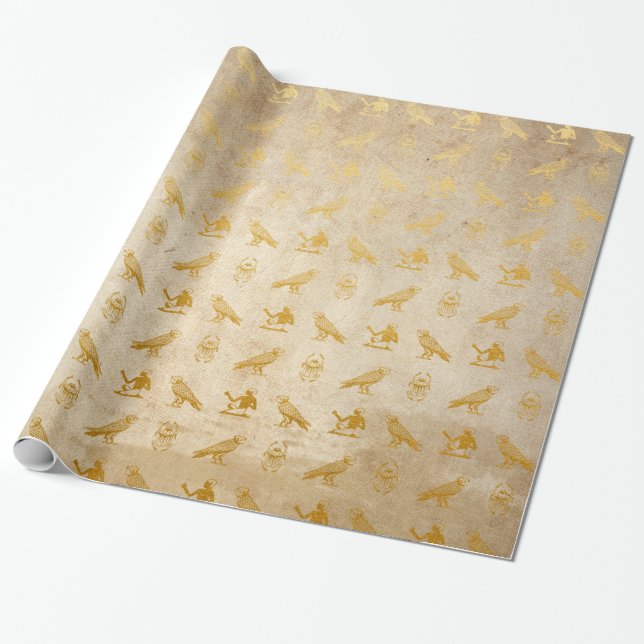 Presente Impressão de papel egípcio Dourado do vintage (Desenrolado)