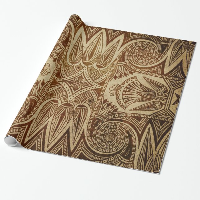 Presente Impressão de papel egípcio Dourado do vintage (Desenrolado)
