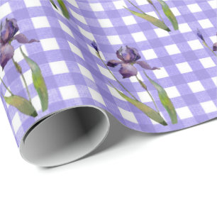 Presente Íris Roxo em Papel de Quebra Gingham