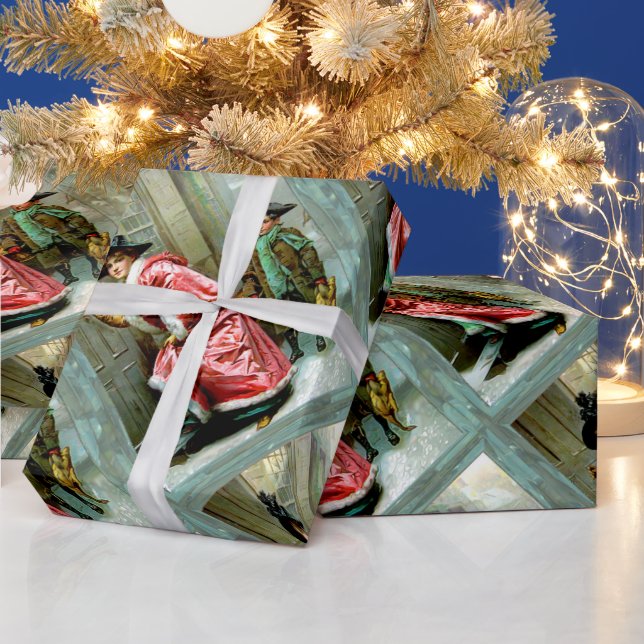 Presente Janto de Natal 3 Papel de Embalagem Vitoriano (Feriados)