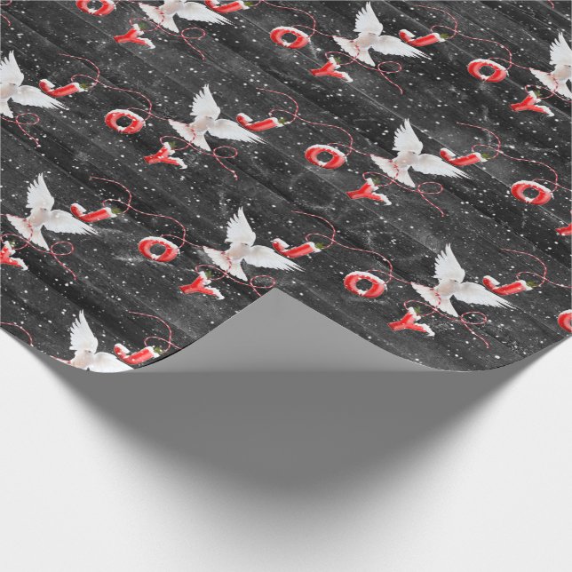 Presente Joy Dove De Natal No Papel De Lavagem De Madeira (Ponta)