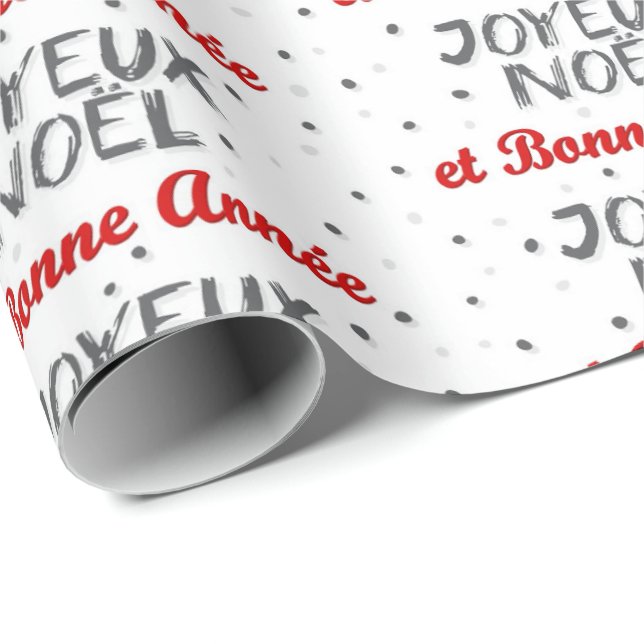 Presente Joyeux Noël - Papel De Embalagem De Natal Francês (Ponta do rolo)