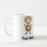 Presente judaico - caneca do café do miúdo do<br><div class="desc">A caneca de café a mais bonito do miúdo do Bagel. Presente judaico bonito. Adicione seu nome e personalize-o.</div>