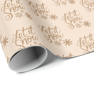 Presente Khaki Brown Deixar Nevar Papel De Embalagem De Na