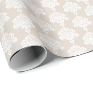 Presente Khaki claro   Papel de enrolamento branco do Damas