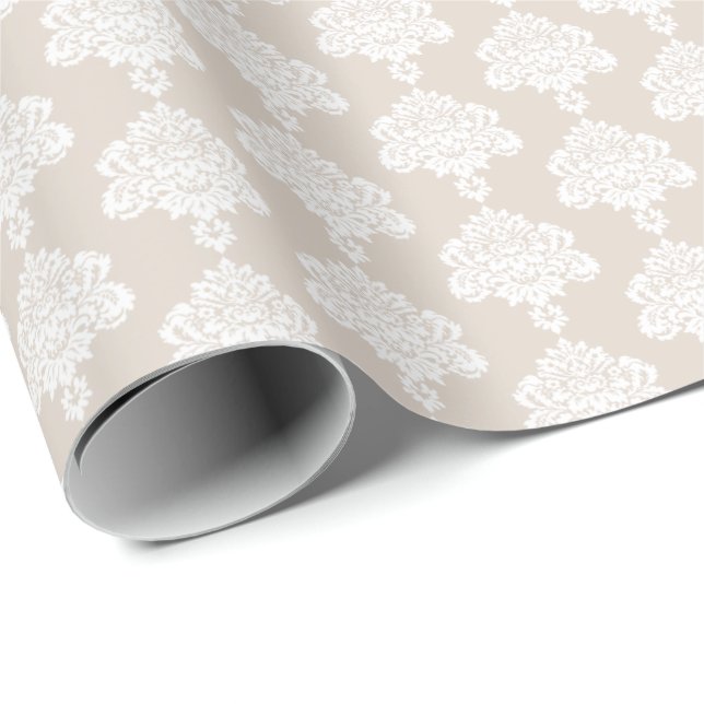 Presente Khaki claro | Papel de enrolamento branco do Damas (Ponta do rolo)