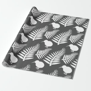 Presente Kiwi e samambaias Papel de enrolamento da Nova Zel