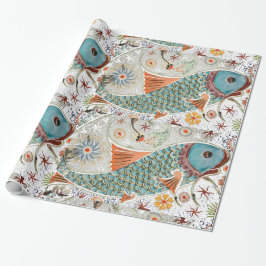 Presente Koi Fish Art, Papel De Embalagem
