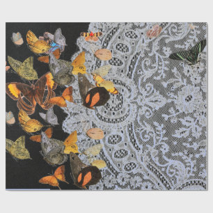 PRESENTE LACE ANTICO COM PAPEL DE ENVOLVIMENTO DE BORDAS