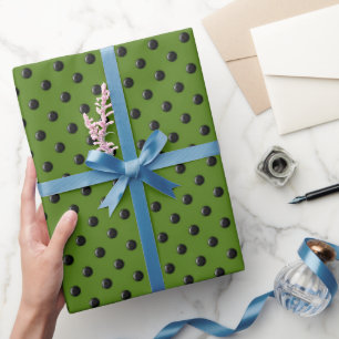 Presente Ladybug-Dots-Green - Papel de enrolamento