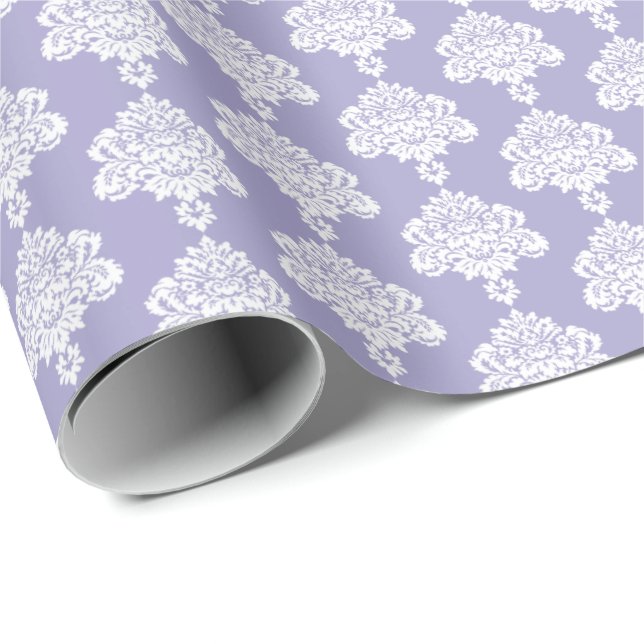 Presente Lavanda | Papel branco para enrolamento de Damasco (Ponta do rolo)