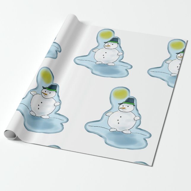 Presente Legal boneco de neve embrulhando papel (Desenrolado)