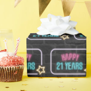 Presente Legenda Neon aniversário de 21 anos no papel de e