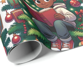 Presente Leitura Encantada - Papel de Moldagem de Natal