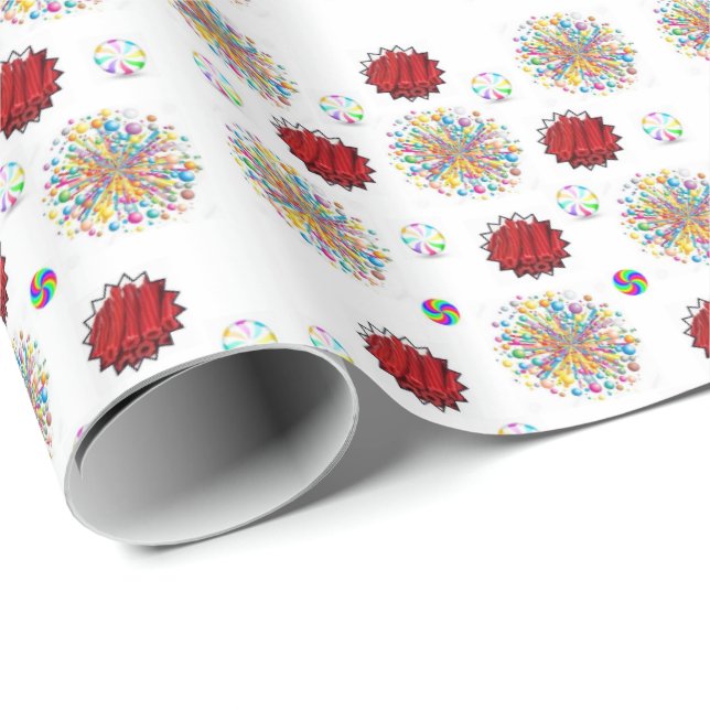 Presente Licença de papel de empacotamento brilhante (Ponta do rolo)