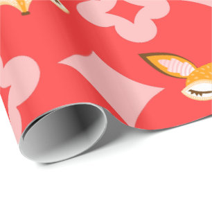 Presente Lil Foxie - papel de envolvimento feminino bonito