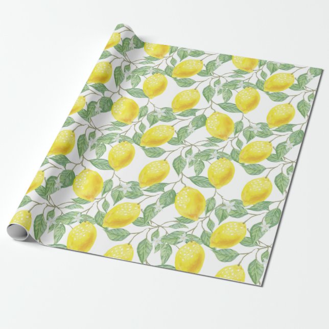 Presente Limões e folhas de papel para enrolamento de Desig (Desenrolado)