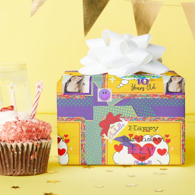 Presente Livro de BD Feliz de Aniversário Papel de Aparênci (Festa de aniversário)