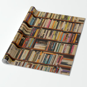 Presente Livros em um padrão de biblioteca Papel de moldage