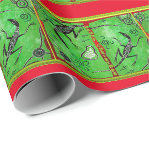 Presente Lizard Sonhando com o papel de moldagem de Natal