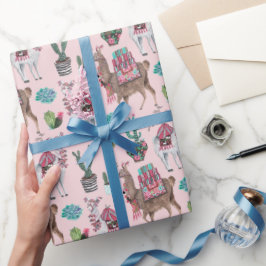 Presente Llama | rosa | Papel de enrolamento