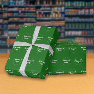 Presente Logotipo comercial sem falhas Papel verde de enrol