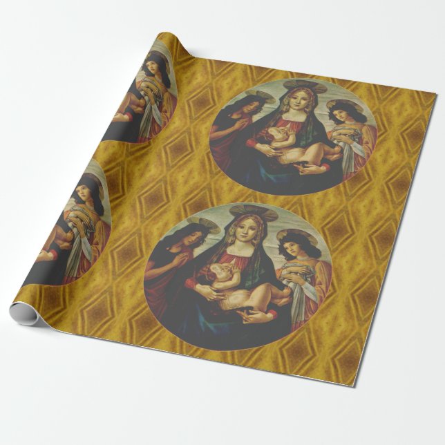 Presente Madonna e papel de enrolação infantil de Botticell (Desenrolado)