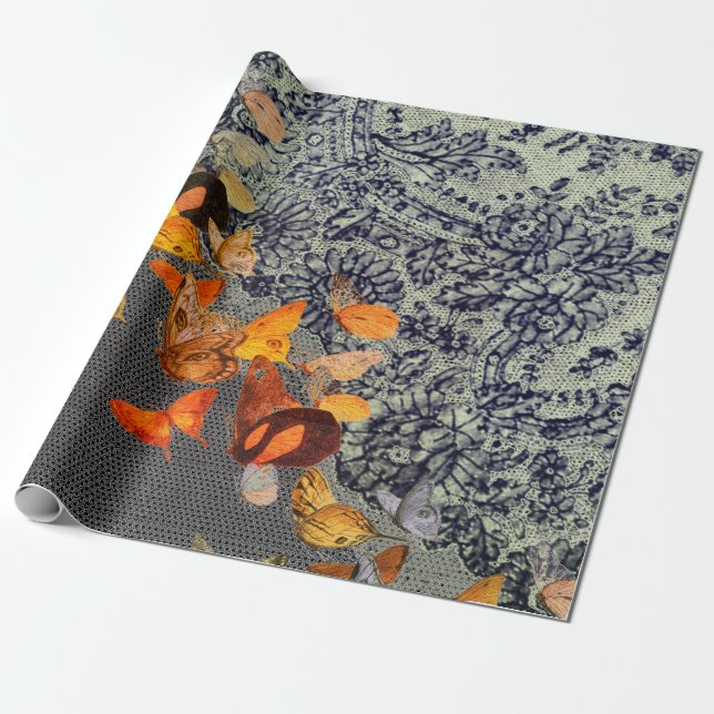 Presente MANTEIRAS PRETAS E Papel para enrolamento de LACE (Desenrolado)
